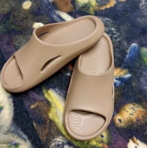 Crocs Beige Slide Sandals